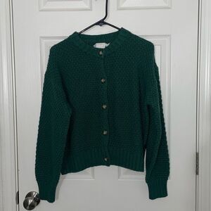 Wyeth Wool Blend Cardigan Chunky knit sweater size Small excellent condition